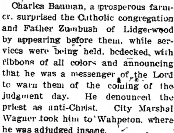 Clipping from The Bismarck Tribune